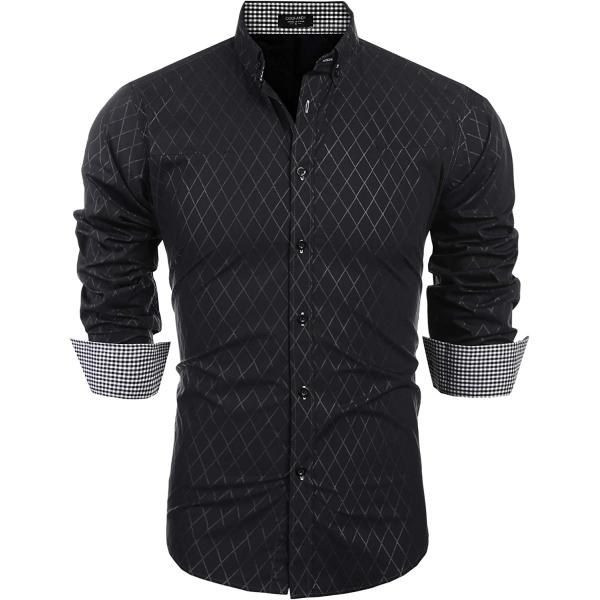 Coofandy Men's Business Dress Shirt Long Sleeve Casual Slim Fit Button Down Shirt