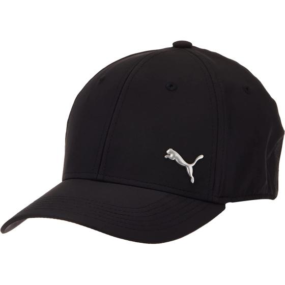 PUMA unisex adult Stretch Fit Baseball Cap, Black/Silver, Large-X-Large US