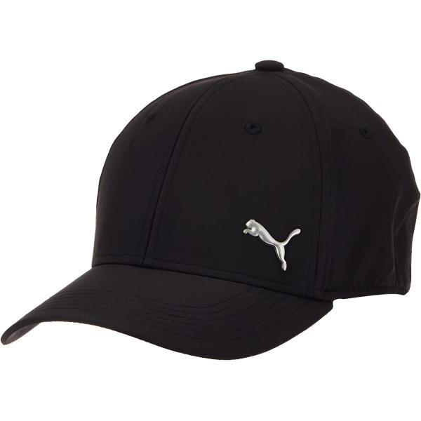 PUMA unisex adult Stretch Fit Baseball Cap, Black/Silver, Large-X-Large US