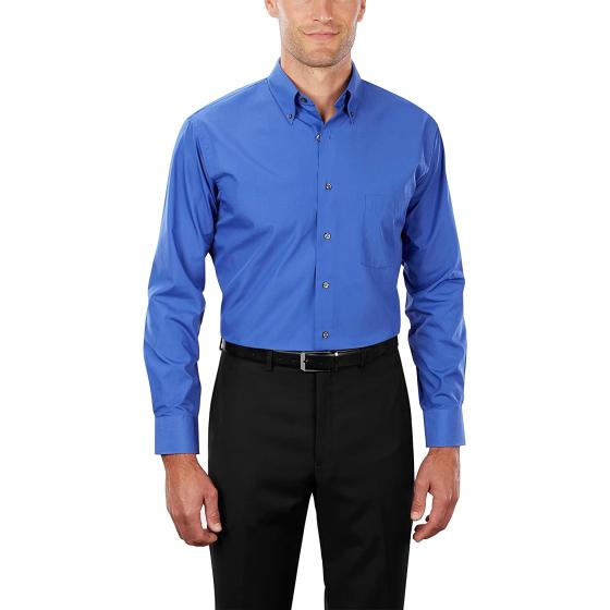 Van Heusen Men's Dress Shirts Regular Fit Silky Poplin Solid