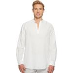 Perry Ellis Men's Long-Sleeve Solid Linen Cotton Popover Shirt