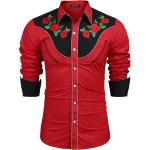 COOFANDY Men's Western Embroidered Shirts Cowboy Casual Shirt Button Down Shirts