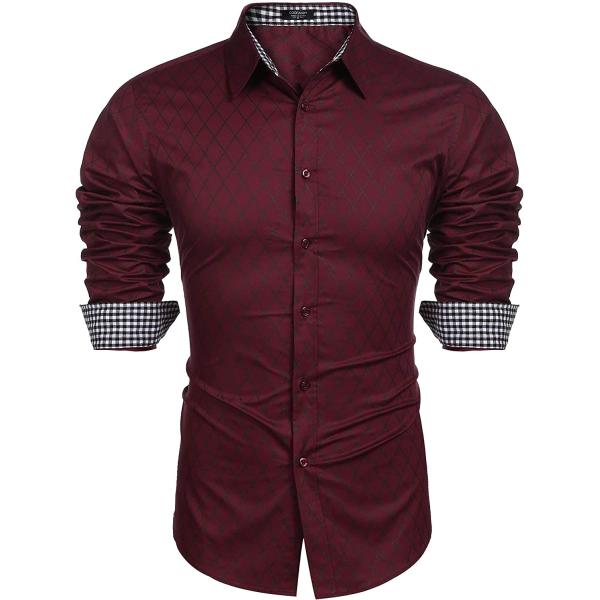 COOFANDY Men's Business Dress Shirt Long Sleeve Slim Fit Casual Button Down Shirt