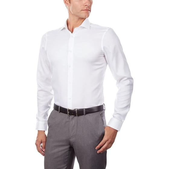 Calvin Klein Men's Dress Shirt Slim Fit Non Iron Stretch Solid