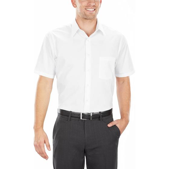 Van Heusen Men's Short Sleeve Dress Shirt Regular Fit Poplin Solid