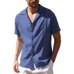 COOFANDY Men's Linen Shirts Casual Cuban Guayabera Shirt Short Sleeve Beach Shirts
