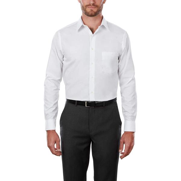 Van Heusen Men's Tall Fit Dress Shirts Poplin