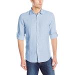 Perry Ellis Men's Roll Sleeve Solid Linen Cotton Button-Down Shirt (Size Small-Xx-Large)