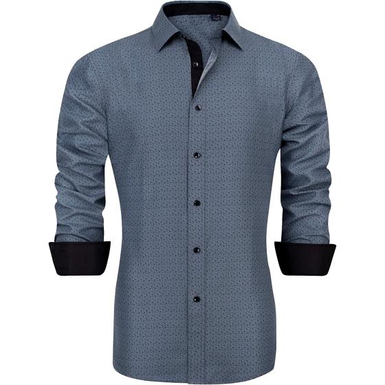 J.Ver Men's Printed Dress Shirts Long Sleeve Regular Fit Casual Button Down Shirt
