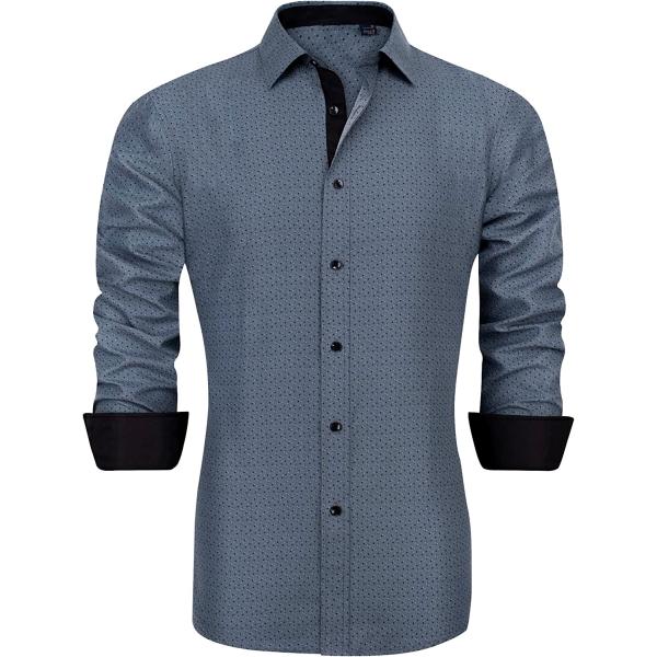 J.Ver Men's Printed Dress Shirts Long Sleeve Regular Fit Casual Button Down Shirt