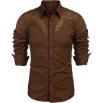 COOFANDY Men's Western Shirts Long Sleeve Slim Fit Embroideres Cowboy Casual Button Down Shirt