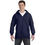 Hanes 9.7 oz. Ultimate Cotton 90/10 Full-Zip Hood, Medium, NAVY