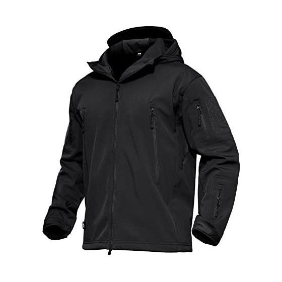 MAGCOMSEN Men's Tactical Jacket 7 Pockets Performance Fleece Lined Water Resistant Soft Shell Winter Coats
