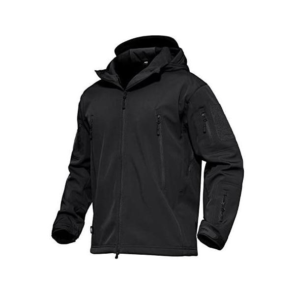 MAGCOMSEN Men's Tactical Jacket 7 Pockets Performance Fleece Lined Water Resistant Soft Shell Winter Coats