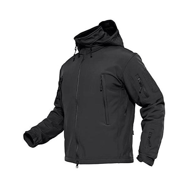 MAGCOMSEN Men's Tactical Jacket Winter Snow Ski Jacket Water Resistant Softshell Fleece Lined Winter Coats Multi-Pockets