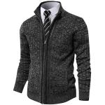 Pioneer Camp Men's Cardigan Sweaters Full Zip Up Stand Collar Slim Fit Casual Knitted Sweater with 2 Front Pockets