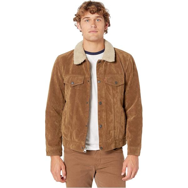Levi's Men's Faux Leather Sherpa Lined Trucker Jacket
