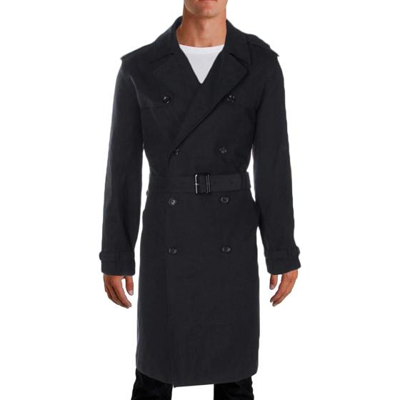 LONDON FOG Men's Plymouth Twill Belted Double-Breasted Iconic Trench Coat