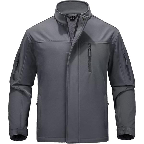 MAGCOMSEN Men's Tactical Jacket Water Resistant 6 Pockets Softshell Fleece Lining Hiking Winter Jacket Windbreaker Outwear