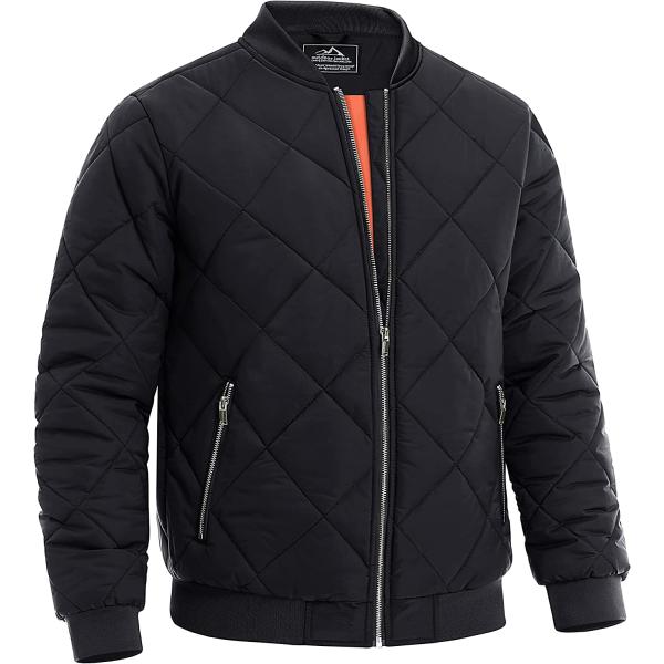 MAGCOMSEN Men's Bomber Jacket Full Zip Fall Winter Warm Coat Thicken Windproof Jackets Outwear with Zipper Pockets