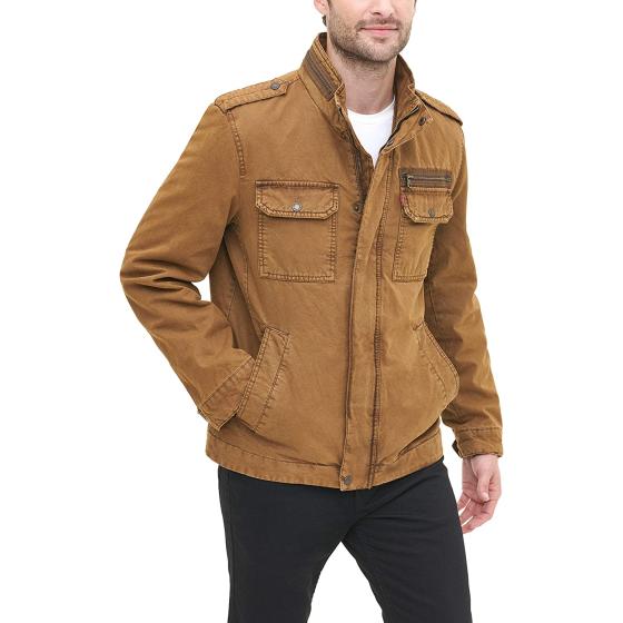 Levi's Men's Big & Tall Washed Cotton Military Jacket