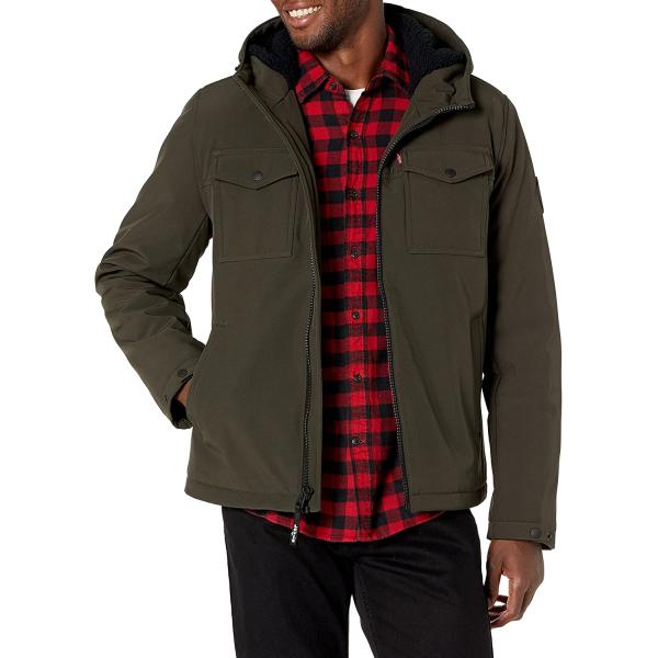 Levi's Men's Soft Shell Two Pocket Sherpa Lined Hooded Trucker Jacket