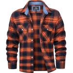 MAGCOMSEN Men's Plaid Flannel Shirts Cotton Long Sleeve Shirt Casual Button Down Fleece Shirts with 2 Pockets