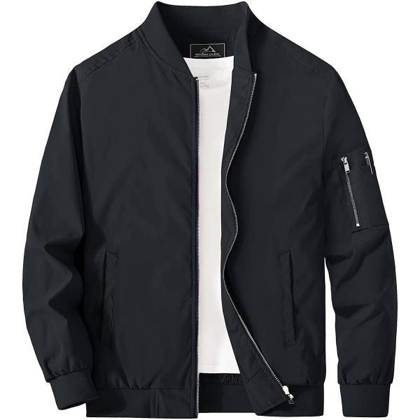 MAGCOMSEN Men's Jacket Lightweight Windbreaker Bomber Jacket Windproof Casual Jacket Zip Up Coats Outwear with 5 Pockets