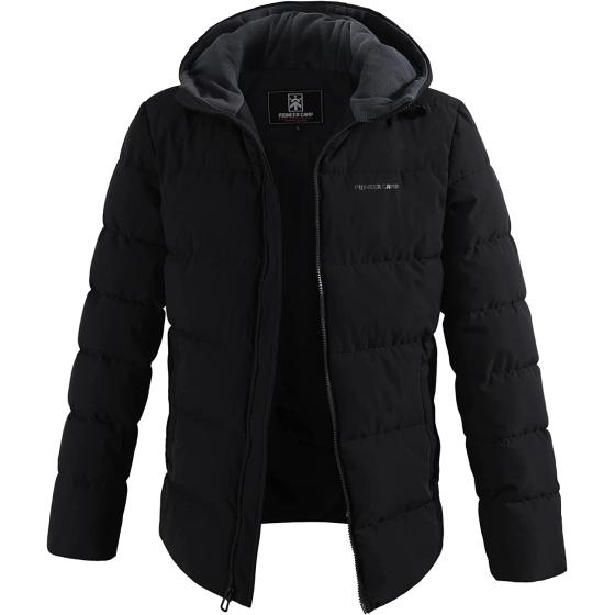Pioneer Camp Men'S Winter Coats Warm Thicken Jacket Hooded Insulated Puffer Jackets Cotton Water Resistant Coat