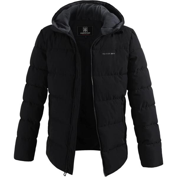 Pioneer Camp Men'S Winter Coats Warm Thicken Jacket Hooded Insulated Puffer Jackets Cotton Water Resistant Coat