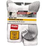 Dickies Genuine Men's 5-pair Crew Style Work Socks - White with Grey (6-12)