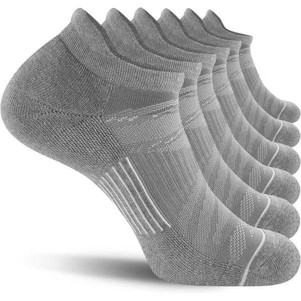 FITRELL Men's 6 Pack Ankle Running Socks Low Cut Cushioned Athletic Sports Socks 7-9/9-12/12-15
