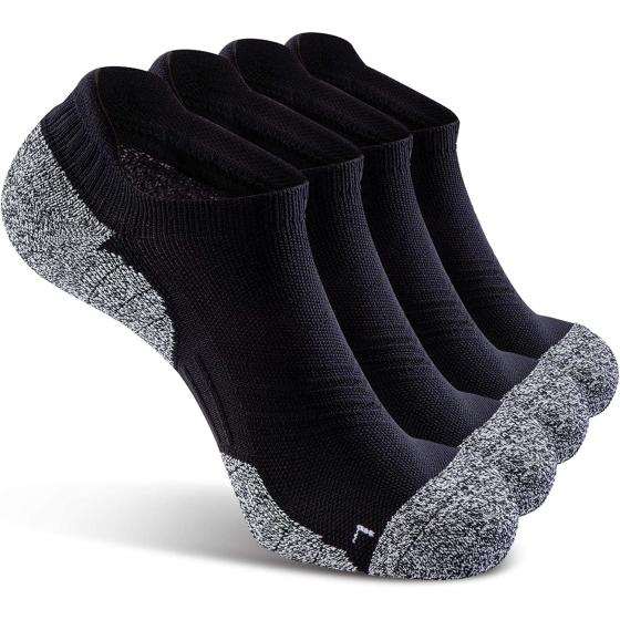 CWVLC No Show Sports Compression Socks for Men Women with Cushion (4/8 Pairs)
