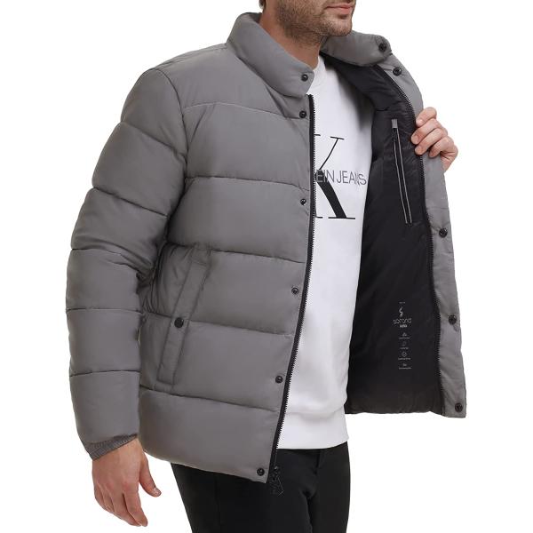 Calvin Klein Puffer Jacket-Men, Winter Coat, Water Resistant