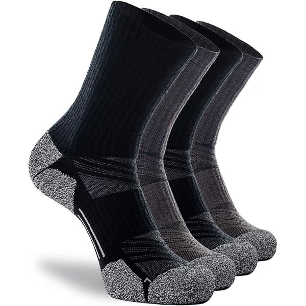 CWVLC Crew Hiking Socks, Cushion, Moisture Wicking, Arch Compression Boot Socks