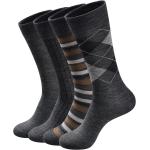 GKX Men's 4 Pairs Assorted Wool Dress Socks, Calf Length Soft Odorless, Size 6-12