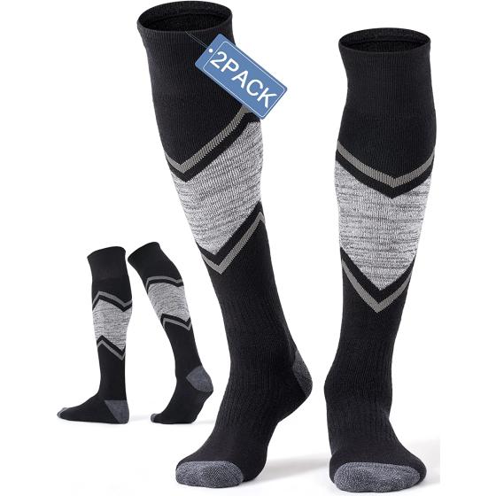 FITRELL 2/3 Pack Ski Socks for Skiing Snowboarding, Full Cushioned Winter Wool Warm Socks for Men and Women