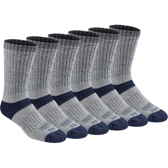 Dickies mens Dri-tech Temperature Regulating Wool Blended Work Crew Socks Multipack