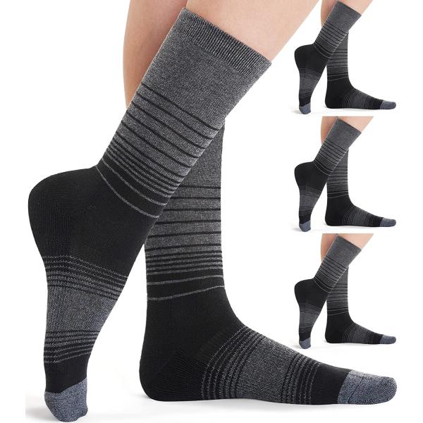 FITRELL 4 Pack Women's Merino Wool Hiking Socks Wicking Cushioned Warm Thermal Walking Boot Crew Socks
