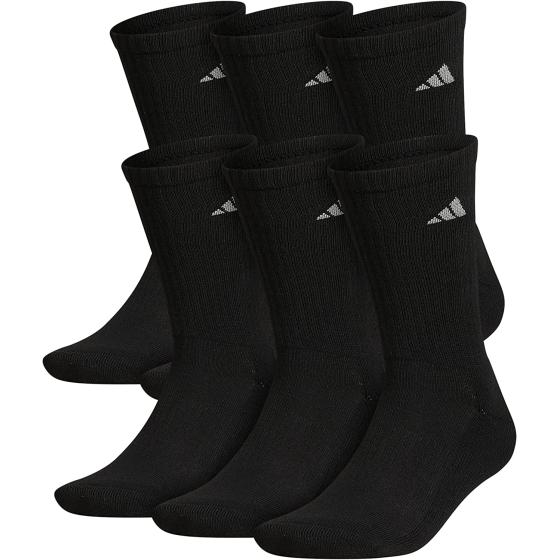 adidas One Size Men's Athletic Cushioned 6-Pack Crew