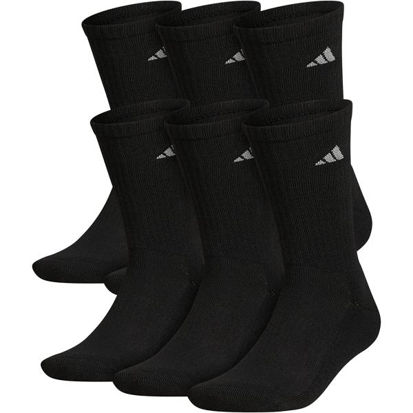 adidas One Size Men's Athletic Cushioned 6-Pack Crew