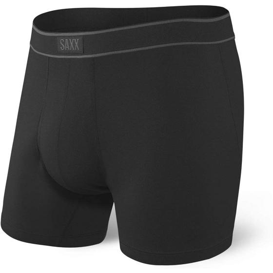 SAXX Men's Underwear - DAYTRIPPER Boxer Briefs with Built-In Pouch Support -Black,Large