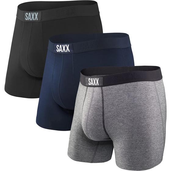 SAXX Men's Underwear - Vibe Super Soft Boxer Briefs with Built-in Pouch Support - Underwear for Men, Pack of 3