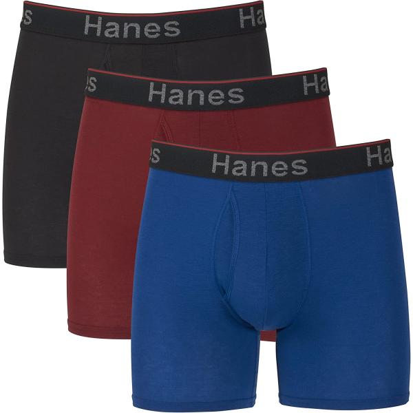 Hanes Total Support Pouch Men's Boxer Brief Underwear, Anti-Chafing, Multi-Pack (Reg Or Long Leg Available)