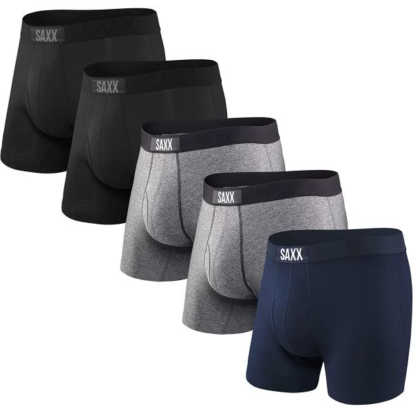 SAXX Men's Underwear - Ultra Super Soft Boxer Brief Fly 5Pk with Built-in Pouch Support - Underwear for Men