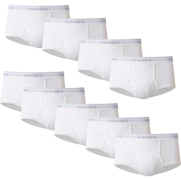 Hanes Men's Tagless White Briefs with ComfortFlex Waistband-Multiple Packs Available