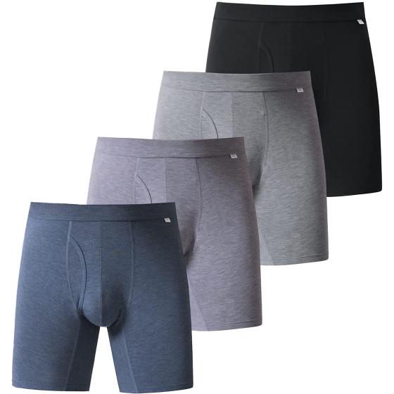 BAMBOO COOL Men’s Underwear Boxer Briefs Soft Comfortable Bamboo Viscose Underwear Boxer Briefs for Men