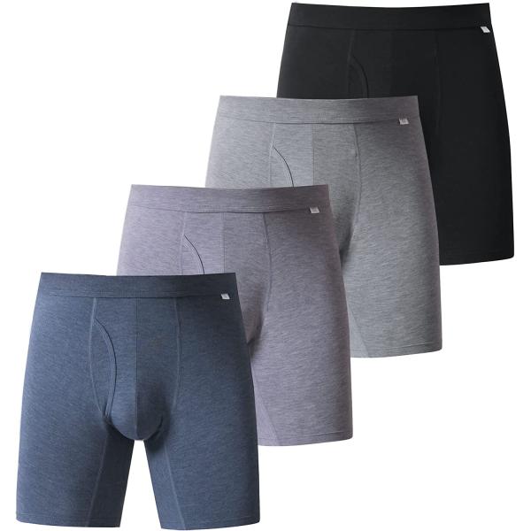 BAMBOO COOL Men’s Underwear Boxer Briefs Soft Comfortable Bamboo Viscose Underwear Boxer Briefs for Men