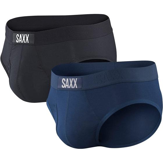SAXX Men's Underwear - Ultra Super Soft Boxer Briefs with Fly and Built-in Pouch Support - Underwear for men, Pack of 2