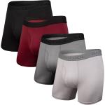 BAMBOO COOL Men's Underwear Boxer Briefs Soft Breathable Performance Bamboo Viscose Underwear for Men (4 Pack)